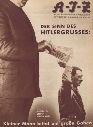 „Millionen stehen hinter mir!“, Fotomontage für die „Arbeiter-Illustrierte-Zeitung“ von John Heartfield (1932)