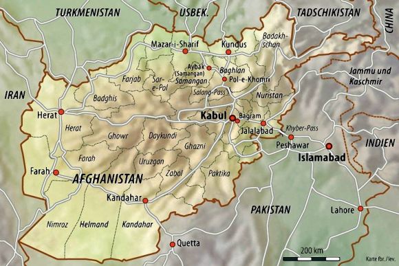Landkarte von Afghanistan